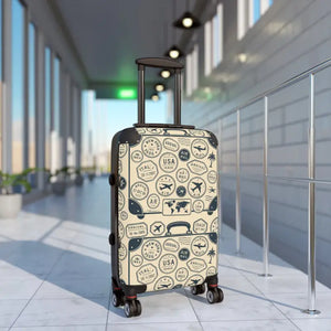 Vintage Travel Suitcase Bold Design Unique Gift - Dipaliz - Small / Black - Suitcases