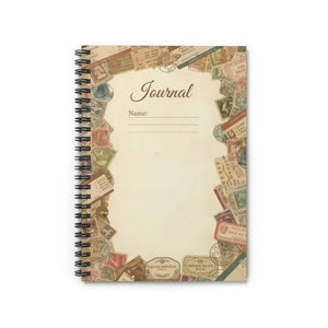 Paper Products - Vintage Travel Ticket Journal - Spiral Ruled Notebook - Dipaliz one Size