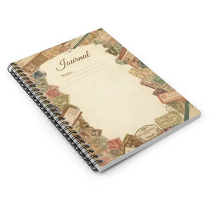Paper Products - Vintage Travel Ticket Journal - Spiral Ruled Notebook - Dipaliz one Size
