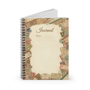 Paper Products - Vintage Travel Ticket Journal - Spiral Ruled Notebook - Dipaliz one Size