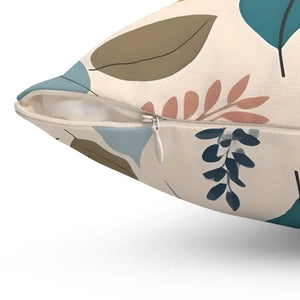 Spun Polyester Square Pillow - Muted Retro Foliage - Dipaliz - Throw Pillows