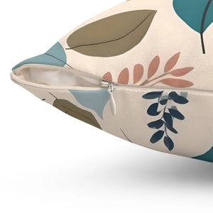 Spun Polyester Square Pillow - Muted Retro Foliage - Dipaliz - Throw Pillows