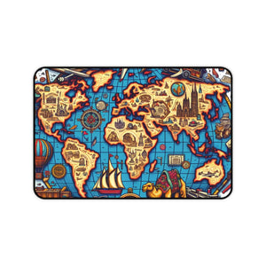 Vintage World Map Desk Mat - Neoprene Computer - Dipaliz - Workstation & Cubicle Accessories