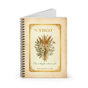 Virgo Floral Notebook, Zodiac Spiral Journal with Herbal Bouquet - Journals