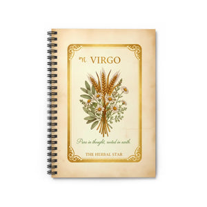 Virgo Floral Notebook, Zodiac Spiral Journal with Herbal Bouquet - Journals