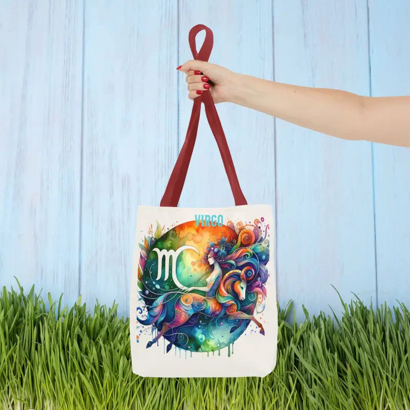 Virgo Zodiac Tote Bag: Stylish Craftsmanship Meets Practicality - 13’’ × / Red Bags