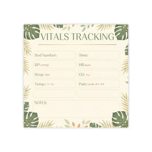 Vitals Tracking Floral Medical Sticky Notes - Dipaliz