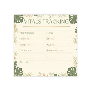 Vitals Tracking Floral Medical Sticky Notes - Dipaliz