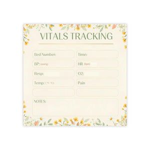 Vitals Tracking Floral Nurse Shift Tracker - Dipaliz - Sticky Notes