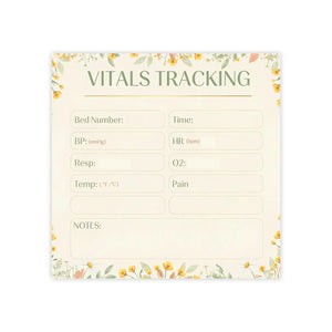 Vitals Tracking Floral Nurse Shift Tracker - Dipaliz - Sticky Notes
