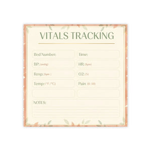 Vitals Tracking Sticky Notes – Patient Log - Dipaliz