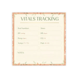 Vitals Tracking Sticky Notes – Patient Log - Dipaliz