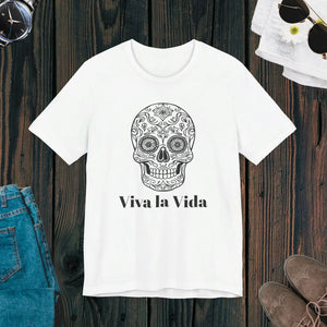 Cool Sugar Skull Unisex Jersey Tee - Ribbed Knit - Dipaliz - T-shirts