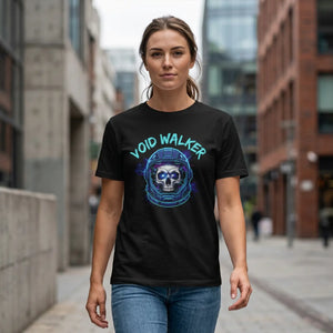 Void Walker Skull Tee - Neon Astronaut Graphic T-shirt - T-shirts