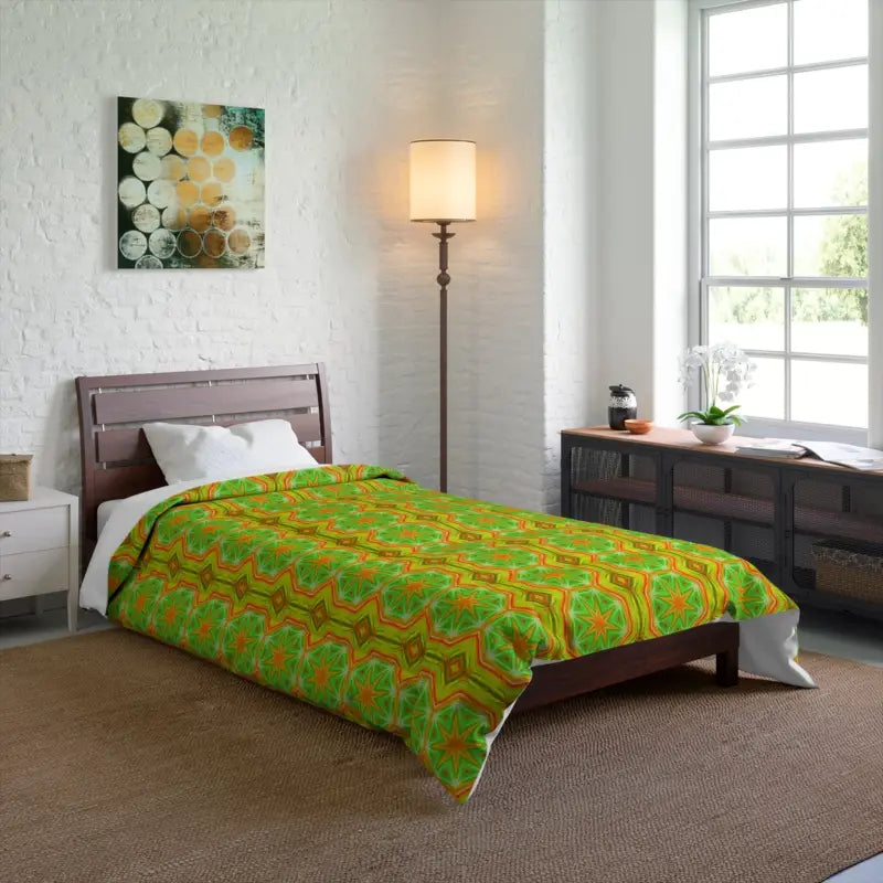 Wake Up Happy with Yellow Geometrical Bedding Magic - Home Decor