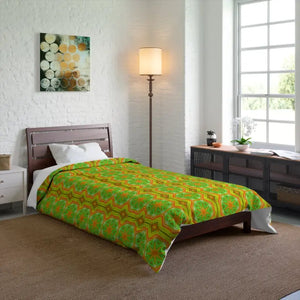 Yellow Geometrical Pattern Bedding Set - Modern Vibrant - Dipaliz - Quilts & Comforters