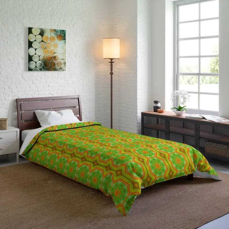 Wake Up Happy with Yellow Geometrical Bedding Magic - Home Decor