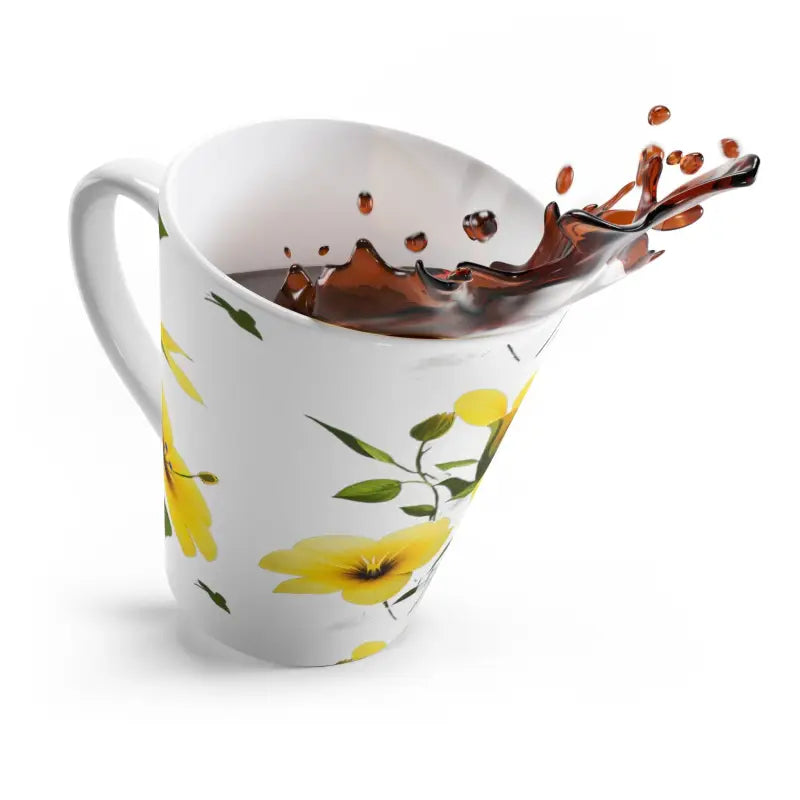 Brighten your Day with Yellow Morning Glory Latte Mug - 12oz