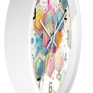 Abstract Geometric Wall Clock – Colorful Wood - Dipaliz - Clocks