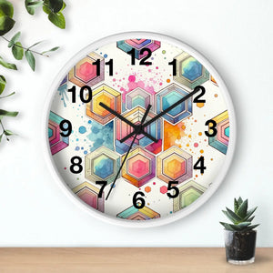 Abstract Geometric Wall Clock – Colorful Wood - Dipaliz - Clocks