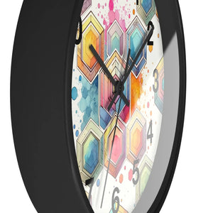 Abstract Geometric Wall Clock – Colorful Wood - Dipaliz - Clocks