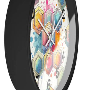 Abstract Geometric Wall Clock – Colorful Wood - Dipaliz - Clocks