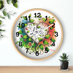 Wall Clock Flower Vines Wood Practical Addition Dipaliz - Clocks