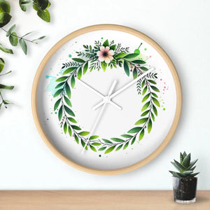 Floral Wreath Wall Clock – Eco-friendly Wood - Dipaliz - Clocks