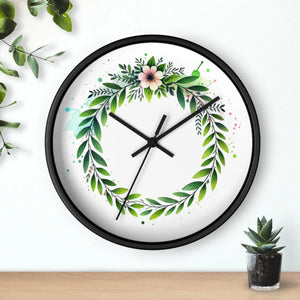 Floral Wreath Wall Clock – Eco-friendly Wood - Dipaliz - Clocks