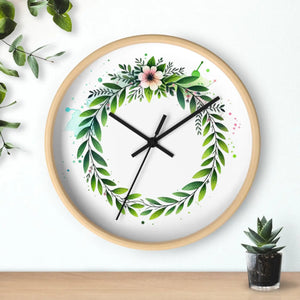 Floral Wreath Wall Clock – Eco-friendly Wood - Dipaliz - Clocks