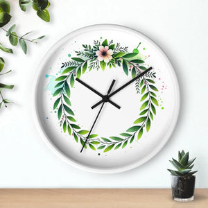 Floral Wreath Wall Clock – Eco-friendly Wood - Dipaliz - Clocks
