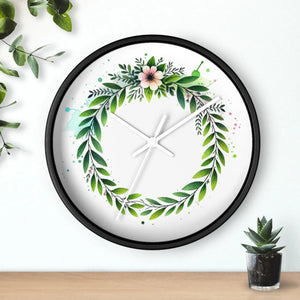Floral Wreath Wall Clock – Eco-friendly Wood - Dipaliz - Clocks