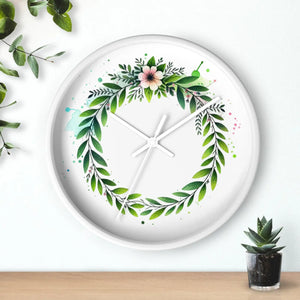 Floral Wreath Wall Clock – Eco-friendly Wood - Dipaliz - Clocks