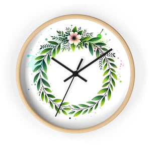 Floral Wreath Wall Clock – Eco-friendly Wood - Dipaliz - Clocks