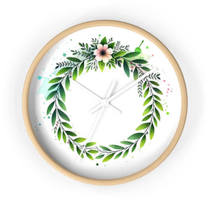 Floral Wreath Wall Clock – Eco-friendly Wood - Dipaliz - Clocks