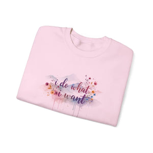 Feminine Watercolor Floral Crewneck - Midweight Fleece - Dipaliz - Sweatshirts