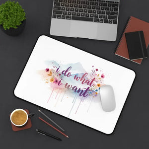 Floral Desk Mat - Inspirational Watercolor Bold Design - Dipaliz - 12’’ × 18’’ - Home Decor