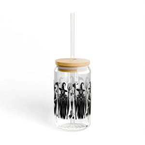 Enchanting Warlock Sipper Glass - Gasket-push Bamboo Lid - Dipaliz - Tumblers