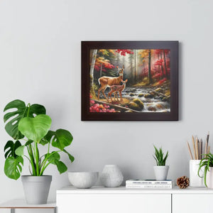 Warm Autumn Wildlife Rustic Wall Art Framed Poster - Dipaliz - Posters Prints & Visual Artwork