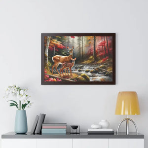 Warm Autumn Wildlife Rustic Wall Art Framed Poster - Dipaliz - Posters Prints & Visual Artwork