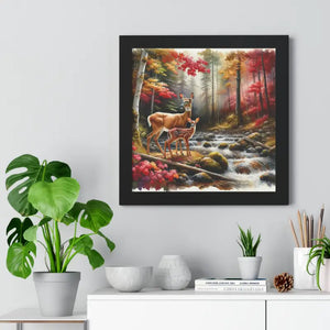 Warm Autumn Wildlife Rustic Wall Art Framed Poster - Dipaliz - Posters Prints & Visual Artwork