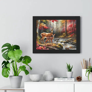 Warm Autumn Wildlife Rustic Wall Art Framed Poster - Dipaliz - Posters Prints & Visual Artwork