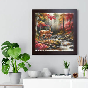 Warm Autumn Wildlife Rustic Wall Art Framed Poster - Dipaliz - Posters Prints & Visual Artwork