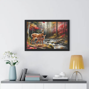 Warm Autumn Wildlife Rustic Wall Art Framed Poster - Dipaliz - Posters Prints & Visual Artwork