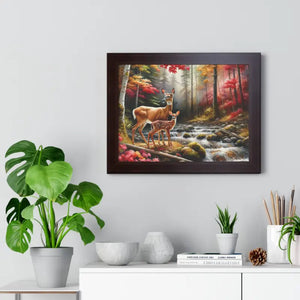 Warm Autumn Wildlife Rustic Wall Art Framed Poster - Dipaliz - Posters Prints & Visual Artwork