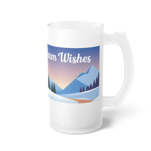 Frosted Glass Beer Mug - Warm Christmas Wishes - Dipaliz - Glasses