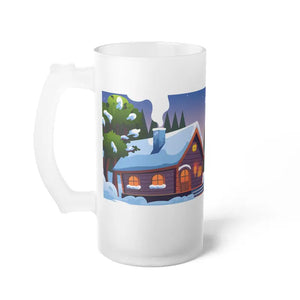 Frosted Glass Beer Mug Warm Christmas Wishes Holiday Toast - Dipaliz - 16oz / Glasses