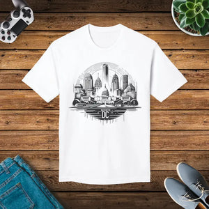 Washington Dc Skyline Tee Premium Cotton City T-shirt - Dipaliz - White / s - T-shirts