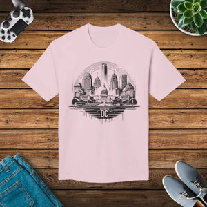 Washington Dc Skyline Tee Premium Cotton City T-shirt - Dipaliz - Pink / s - T-shirts