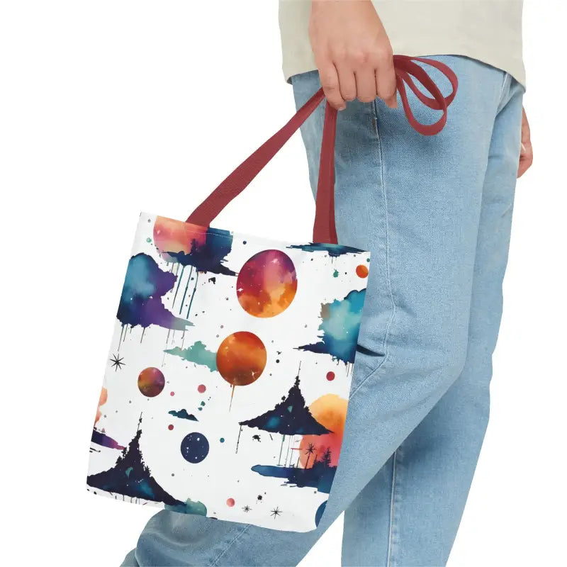 Watercolor Abstract Paint Pattern Aop Tote Bag - Bags